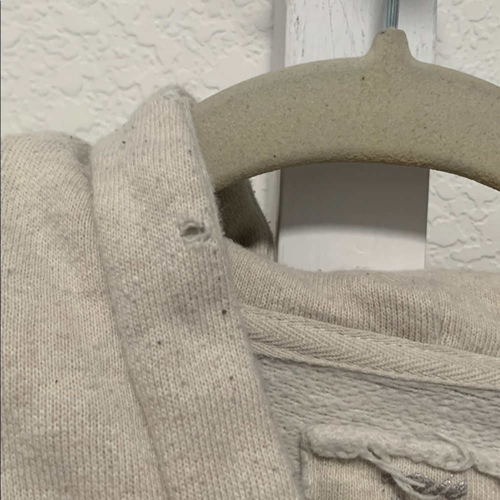Aerie Love Embroidery Beige Hoodie - Picture 5 of 8